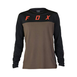 חולצת רכיבה גברים שרוול ארוך FOX DEFEND LS 2024 חום