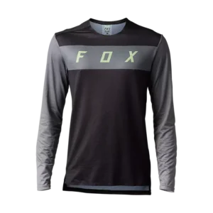 חולצת רכיבה שטח גברים שרוול ארוך FOX FLAEXAIR 2024 אפור