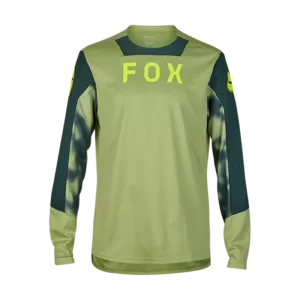 חולצת רכיבה גברים FOX RACING DEFEND LS JERSEY TAUNT V24 ירוק