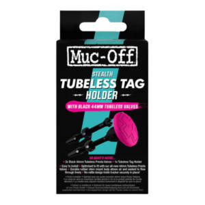 ערכת שסתומים Muc-Off Stealth Tubeless Tag Holder & 44mm Valve Kit