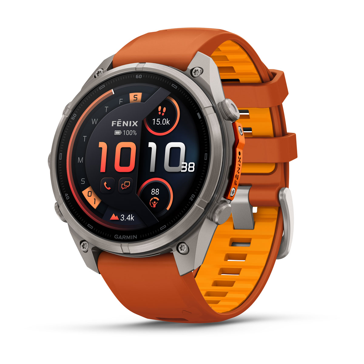 Garmin fēnix 9 Pro inReach 47 מ״מ – מבט חזית, כתום
