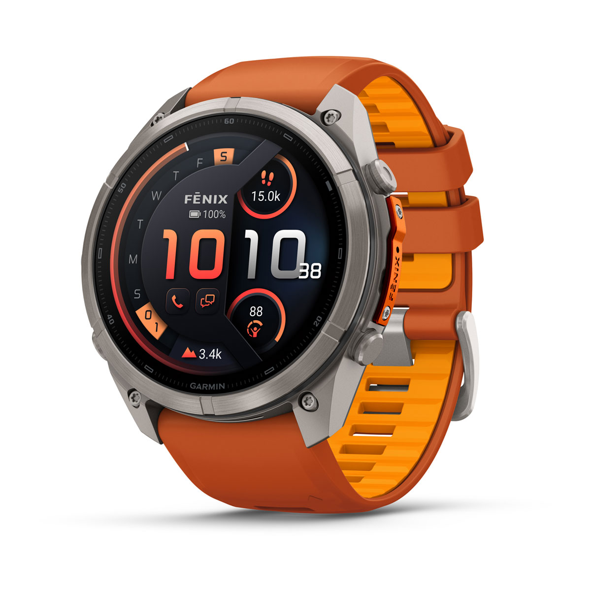 Garmin fēnix 9 Pro inReach 51 מ״מ – מבט חזית, כתום