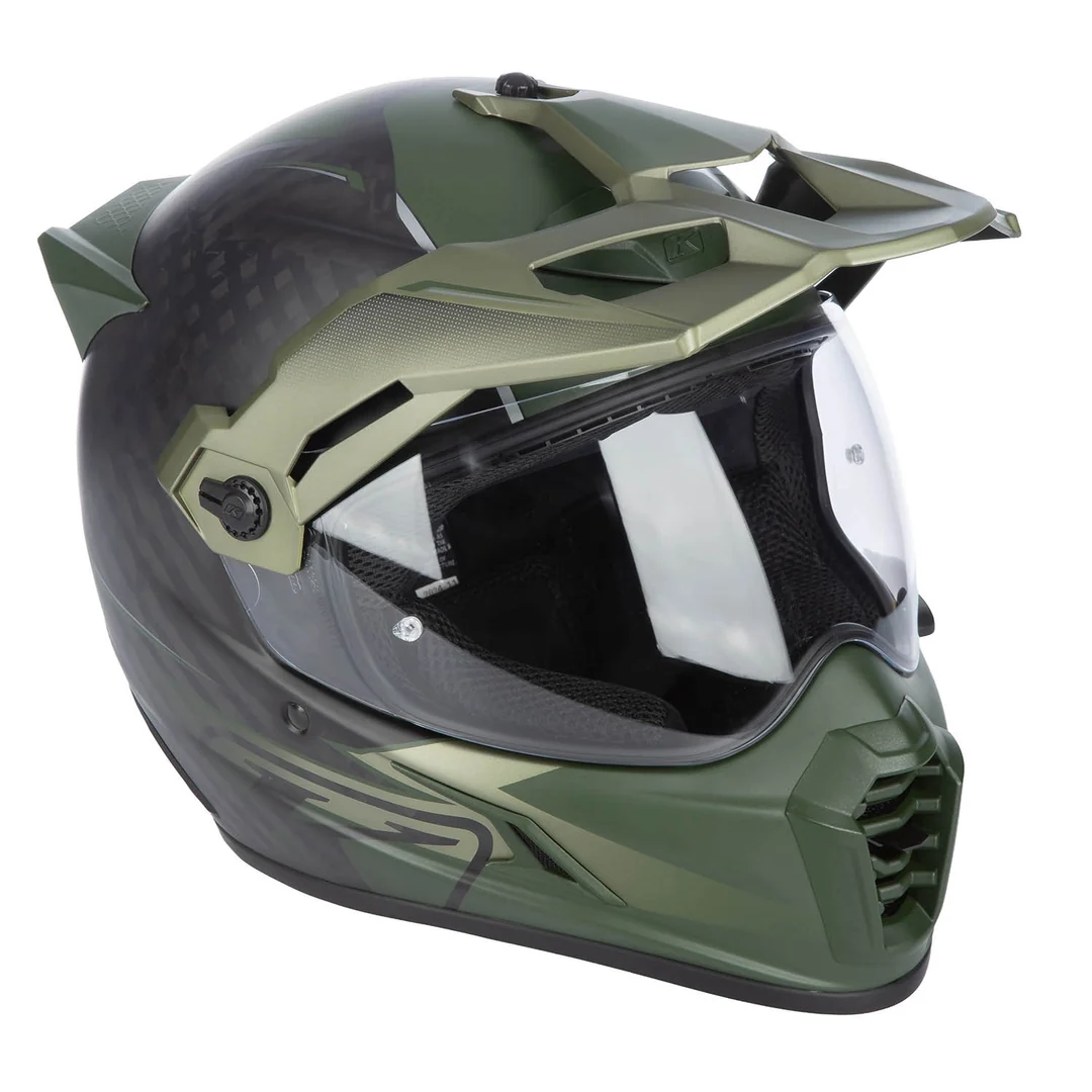 קסדת אופנוע אדוונצ'ר KLIM Krios Pro Helmet ECE/DOT - שחור מט-ירוק צבאי